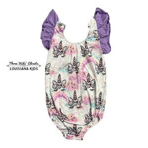 Handmade Small Shop 7/8 Purple Unicorn Leotard